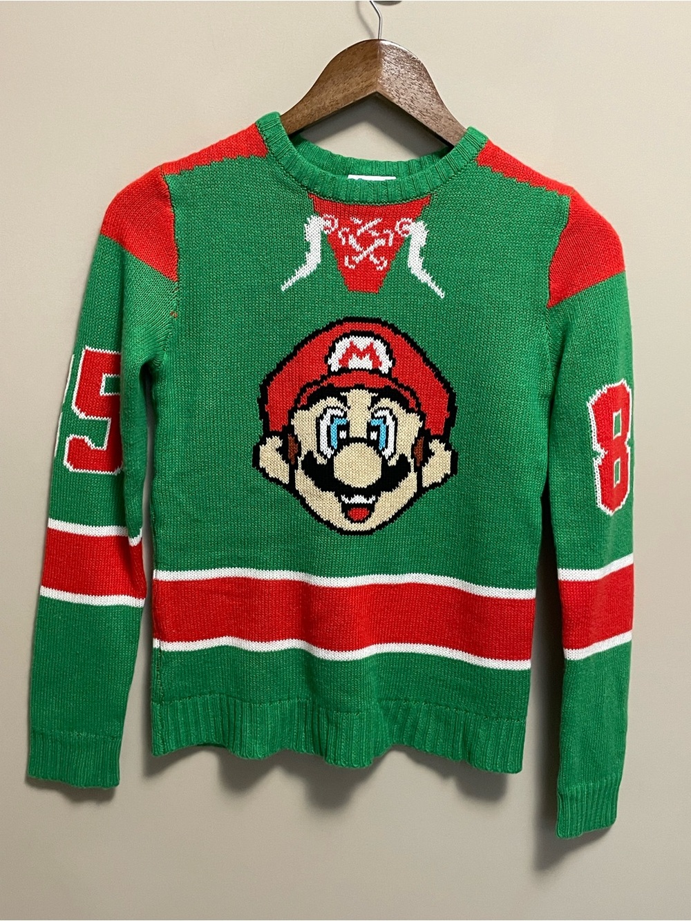 Mario Super Mario Ugly Christmas Sweater Jersey Youth Medium 10-12
